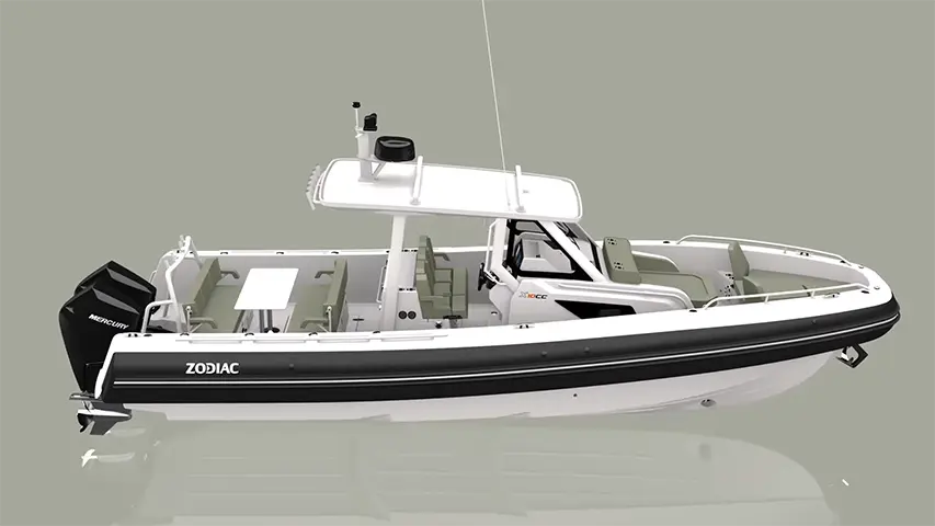 Zodiac X10CC Official Reveal 2024 side view @ RIBs ONLY - Home of the Rigid Inflatable Boat